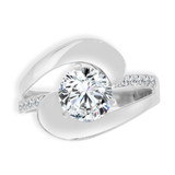 Fancy Lady Engagement Ring Cubic Zirconia White Gold 14k [R154-053]