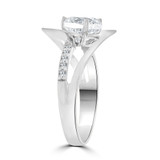 Fancy Lady Engagement Ring Cubic Zirconia White Gold 14k [R154-053]