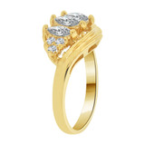 Marquise Cluster Ring Cubic Zirconia Yellow Gold 14k [R200-204]