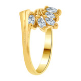 Marquise Cluster Ring Cubic Zirconia Yellow Gold 14k [R200-404]