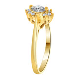 Dainty Marquise Shape Ring Cubic Zirconia Yellow Gold 14k [R201-404]