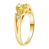 Oval Shape Ring Yellow CZ Nov Yellow Gold 14k [R203-111]