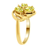 Three Oval Shape Ring Yellow CZ Nov Yellow Gold 14k [R203-211]