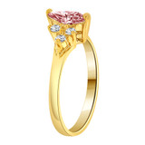 Dainty Marquise Shape Ring Pink CZ Oct Yellow Gold 14k [R203-310]