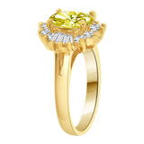 Oval Fancy Cluster Ring Yellow CZ Nov Yellow Gold 14k [R204-311]