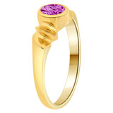 Modern Ring Violet CZ Feb Birthstone Yellow Gold 14k [R205-302]