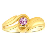 Modern Ring Purple CZ Jun Birthstone Yellow Gold 14k [R205-406]