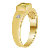 Tapered Band Ring Princess Cut Yellow CZ Nov Yellow Gold 14k [R206-111]