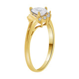 Modern Small Pear Shape Ring Cubic Zirconia Yellow Gold 14k [R207-204]
