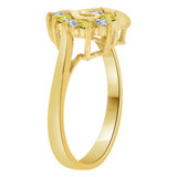 Heart Shape Ring Round Yellow CZ Nov Yellow Gold 14k [R208-111]