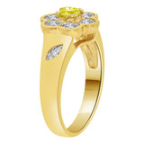 Modern Cluster Ring Yellow CZ Nov Yellow Gold 14k [R208-311]