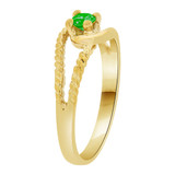 Classic Design Ring Green CZ May Yellow Gold 14k [R210-105]