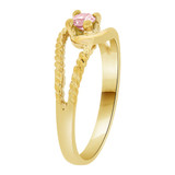 Classic Design Ring Pink CZ Oct Yellow Gold 14k [R210-110]