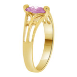 Classic Design Ring Purple Violet CZ Jun Yellow Gold 14k [R210-206]