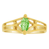 Classic Design Ring Light Green CZ Aug Yellow Gold 14k [R210-208]