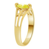 Classic Design Ring Yellow CZ Nov Yellow Gold 14k [R210-211]