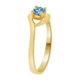 Classic Design Ring Light Blue CZ Dec Yellow Gold 14k [R210-312]