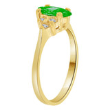 Classic Cluster Ring Marquise Green CZ May Yellow Gold 14k [R211-105]