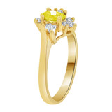 Classic Cluster Ring Oval Yellow CZ Nov Yellow Gold 14k [R211-311]