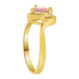 Solitaire Heart Ring Pink CZ Oct Yellow Gold 14k [R213-110]