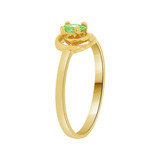 Dainty Modern Ring Oval Light Green CZ Aug Yellow Gold 14k [R213-408]