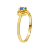 Dainty Modern Ring Oval Dark Blue CZ Sep Yellow Gold 14k [R213-409]