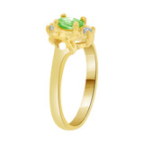 Dainty Modern Ring Oval Light Green CZ Aug Yellow Gold 14k [R214-108]