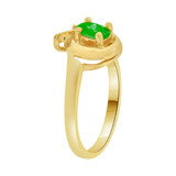 Modern Ring Oval Green CZ May Yellow Gold 14k [R214-205]