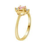 Modern Style Ring Oval Pink CZ Oct Yellow Gold 14k [R214-310]