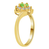Cluster Ring Marquise Light Green CZ Aug Yellow Gold 14k [R217-208]