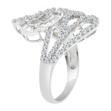 Extra Fancy Abstract Flair Ring CZ White Gold 14k [R222-654]