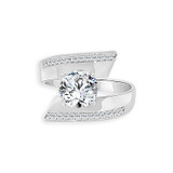 Fancy Lady Engagement Ring Cubic Zirconia White Gold 14k [R222-854]