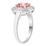 Fancy Square Ring Pink Color CZ Oct White Gold 14k [R223-060]