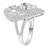 Fancy Pear Shape Ring Cubic Zirconia White Gold 14k [R223-074]