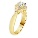 Lady Engagement Ring Oval Cubic Zirconia Yellow Gold 14k [R224-404]