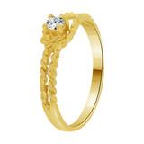 Dainty Small Promise Ring CZ Yellow Gold 14k [R227-014]