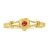 Dainty Heart Ring Red Color CZ Yellow Gold 14k [R227-020]