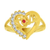 Heart Lady Love Ring CZ Yellow Gold 14k [R229-024]