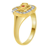 Heart Shape Mom Ring Cubic Zirconia Yellow Gold 14k [R229-404]