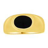 Small Signet Kid Ring Black Resin Ring Yellow Gold 14k [R252-007]