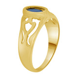 Mini baby Ring Blue Color Cubic Zirconia Crystal Yellow Gold 14k [R252-010]