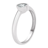 Mini Heart Ring Cubic Zirconia White Gold 14k [R253-254]