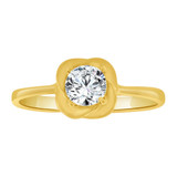 Small Ring Cubic Zirconia Knot Design Yellow Gold 14k [R253-304]