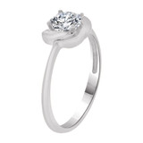 Small Ring Cubic Zirconia Knot Design White Gold 14k [R253-354]