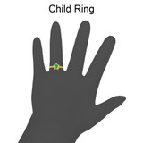 Small Star Ring Green Color CZ May Yellow Gold 14k [R253-505]
