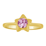 Small Star Ring Light Purple Color CZ Jun Yellow Gold 14k [R253-506]