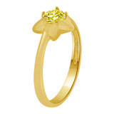 Small Star Ring Yellow Color CZ Nov Yellow Gold 14k [R253-511]