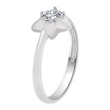 Small Star Ring Cubic Zirconia White Gold 14k [R253-554]