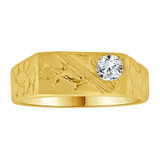 Mini Nugget Baby Ring Cubic Zirconia Yellow Gold 14k [R254-204]