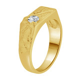 Mini Nugget Baby Ring Cubic Zirconia Yellow Gold 14k [R254-204]